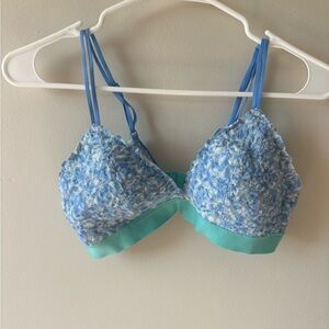 Floral Blue and Green Bralette